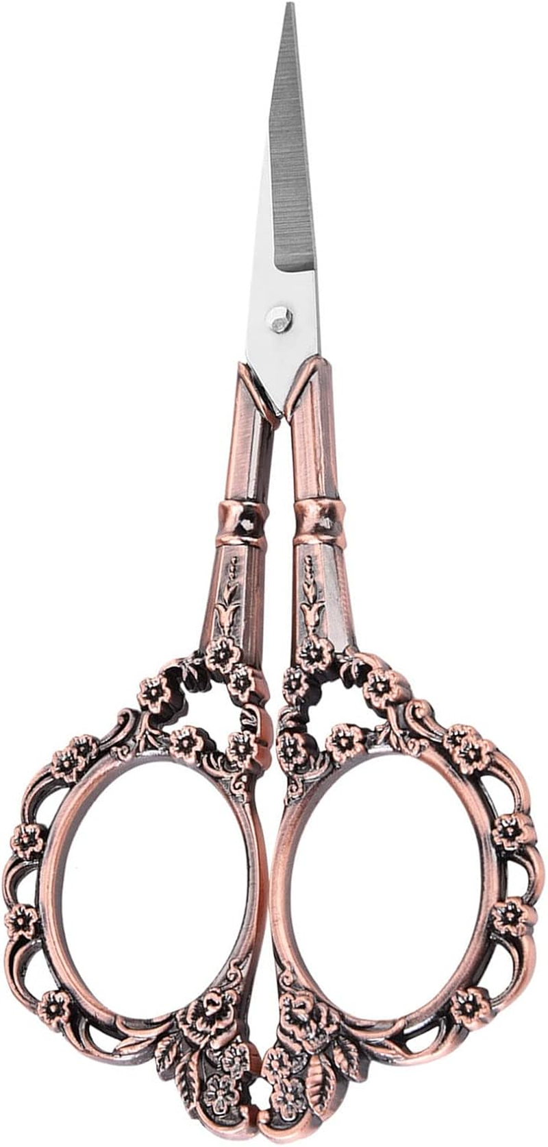 1Pc Vintage Flower Pattern Scissors Needlework Embroidery Stainless Steel Tailor Scissors Small Sharp Sewing Scissors Stainless Steel Sewing Scissors for Art Work (Bronze Plating)