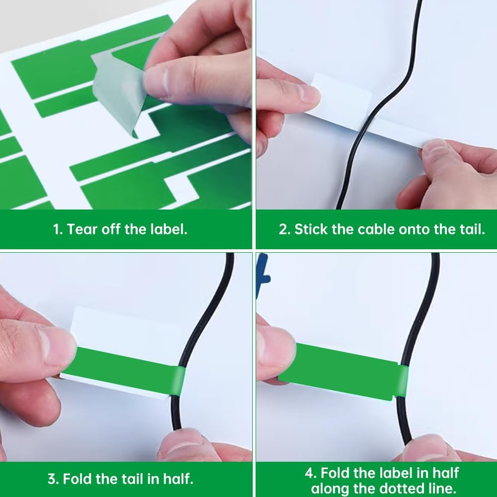 180Pcs Home Marker Write on Self Adhesive 6 Colors Cable Label Waterproof Tags image number 2