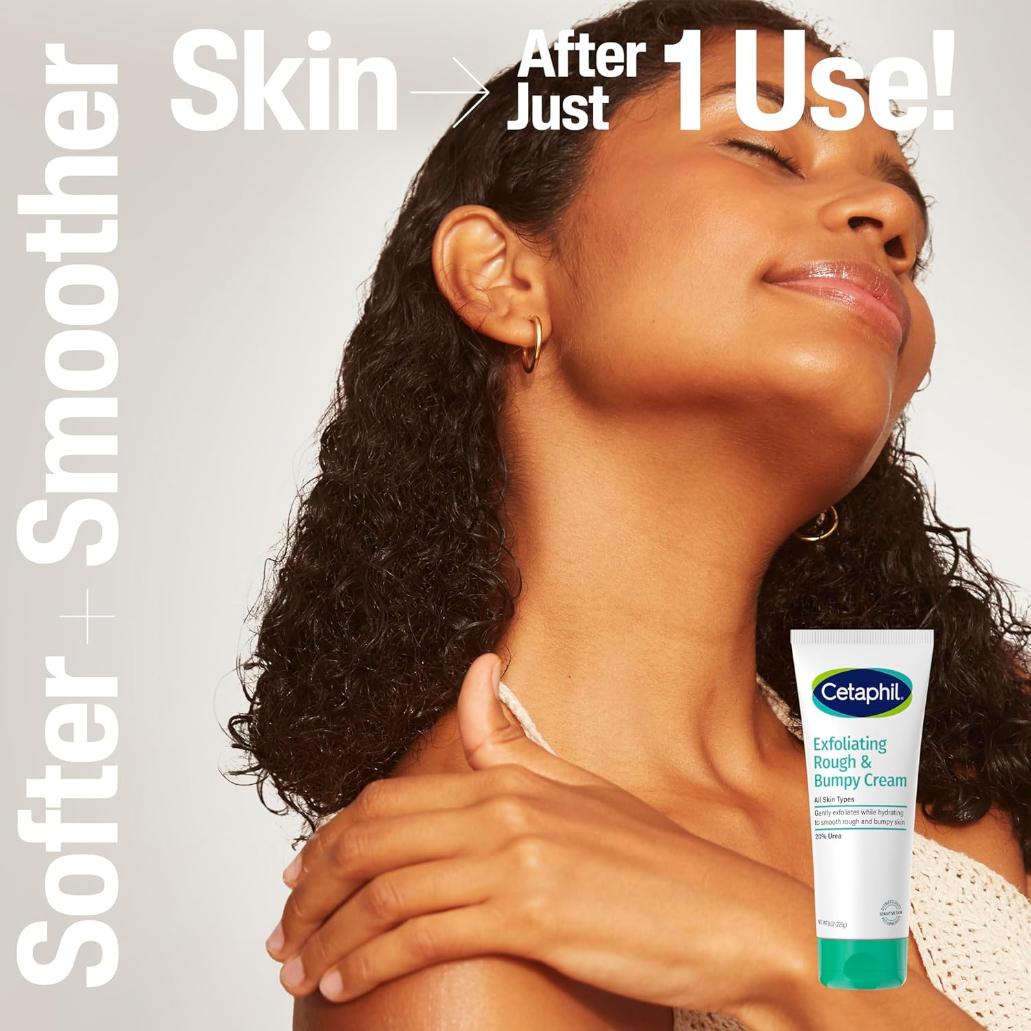 CETAPHIL Exfoliating Rough & Bumpy Cream, Lightweight Cream for All Skin Types, 8 Oz Tube, 20% Urea, Gently Exfoliates, Refines Skin Texture, Dermatologist Recommended Brand image number 6