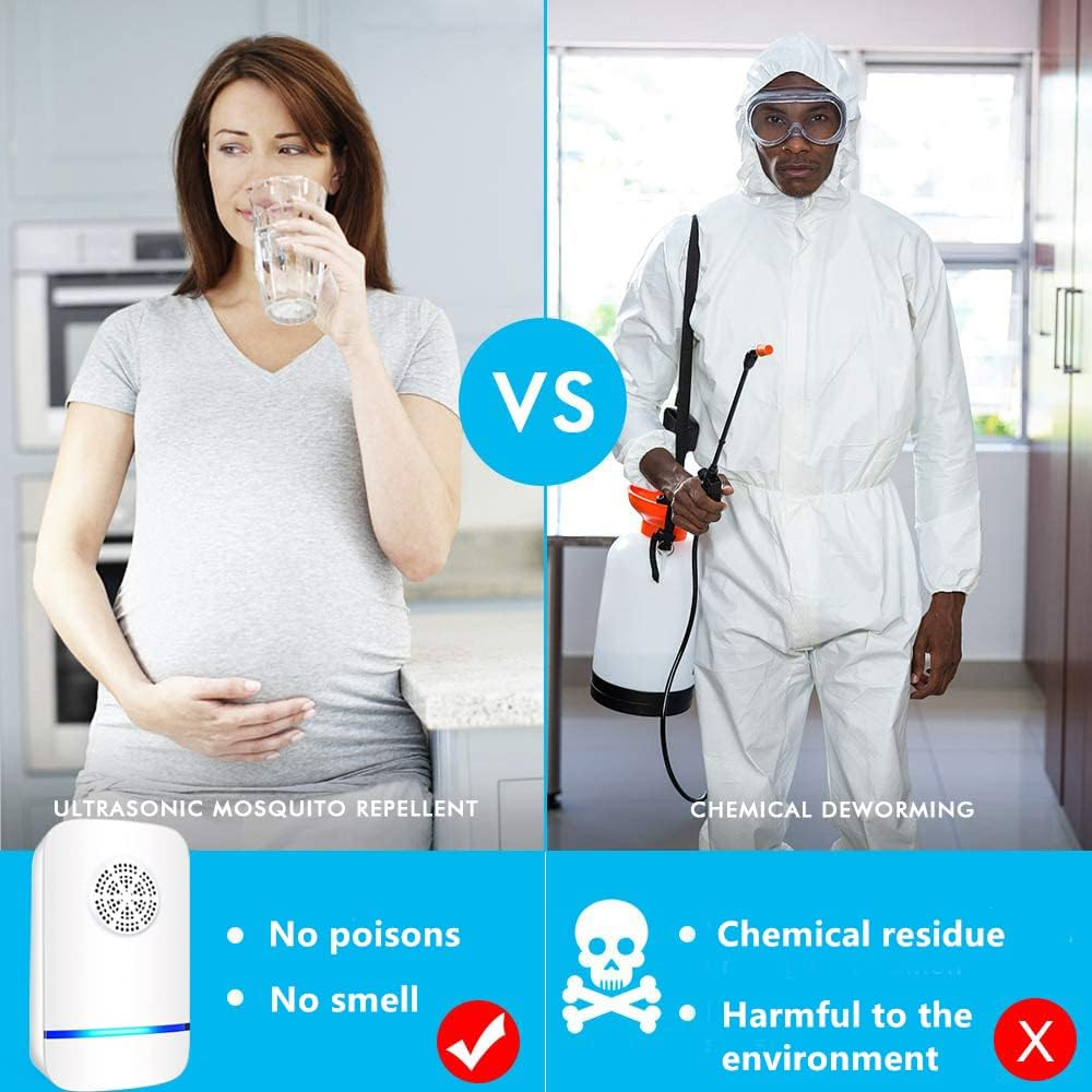 Ultrasonic Pest Repeller 4 Pack, Insect Control, Spider Repellent, Plug in Indoor Mouse Deterrent, anti Moths, Ants, Bed Bugs, Fleas, Cockroaches, Flies, Spider, Wasp (Classic 4 Pack) - Classic 2 Pack image number 2