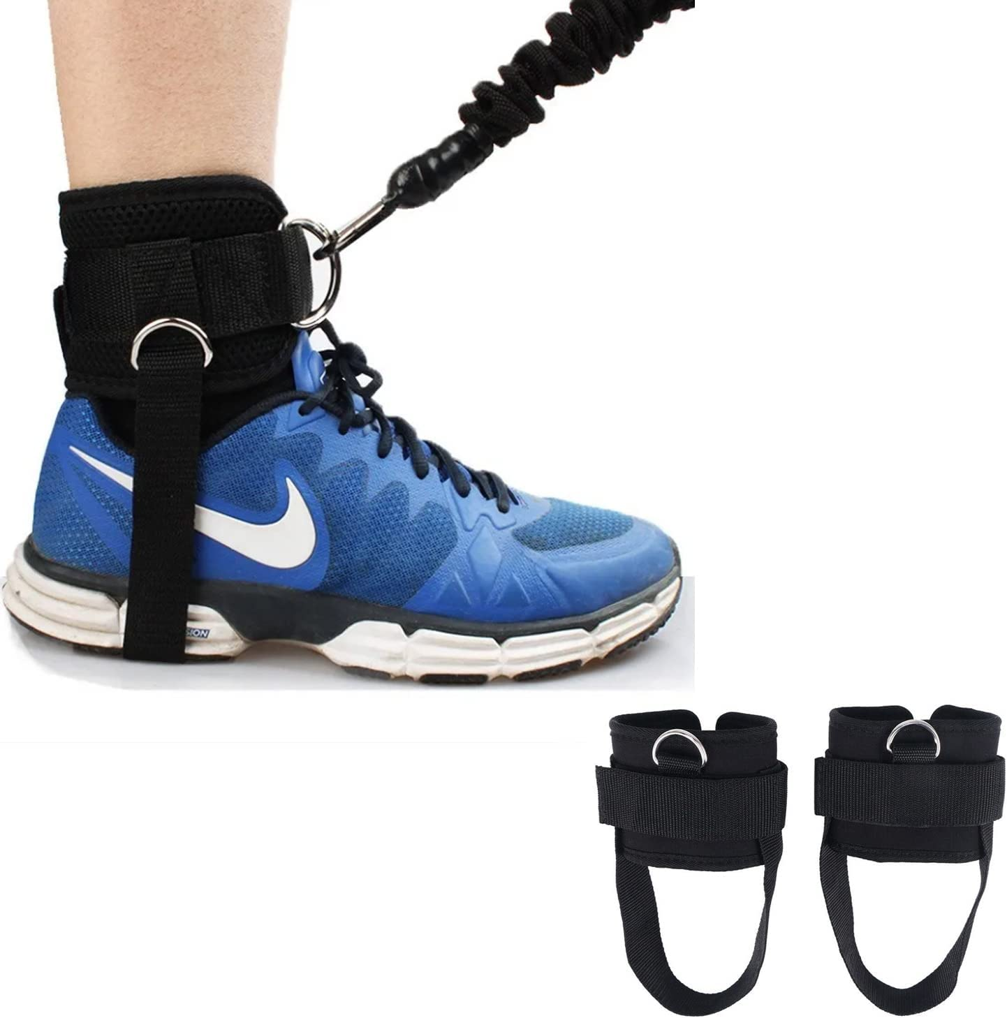 KEPTFIT Best Ankle Straps for Cable Machines D-Ring Adjustable Neoprene Premium Cuffs to Enhance Legs, Abs & Glutes for Men & Women image number 4