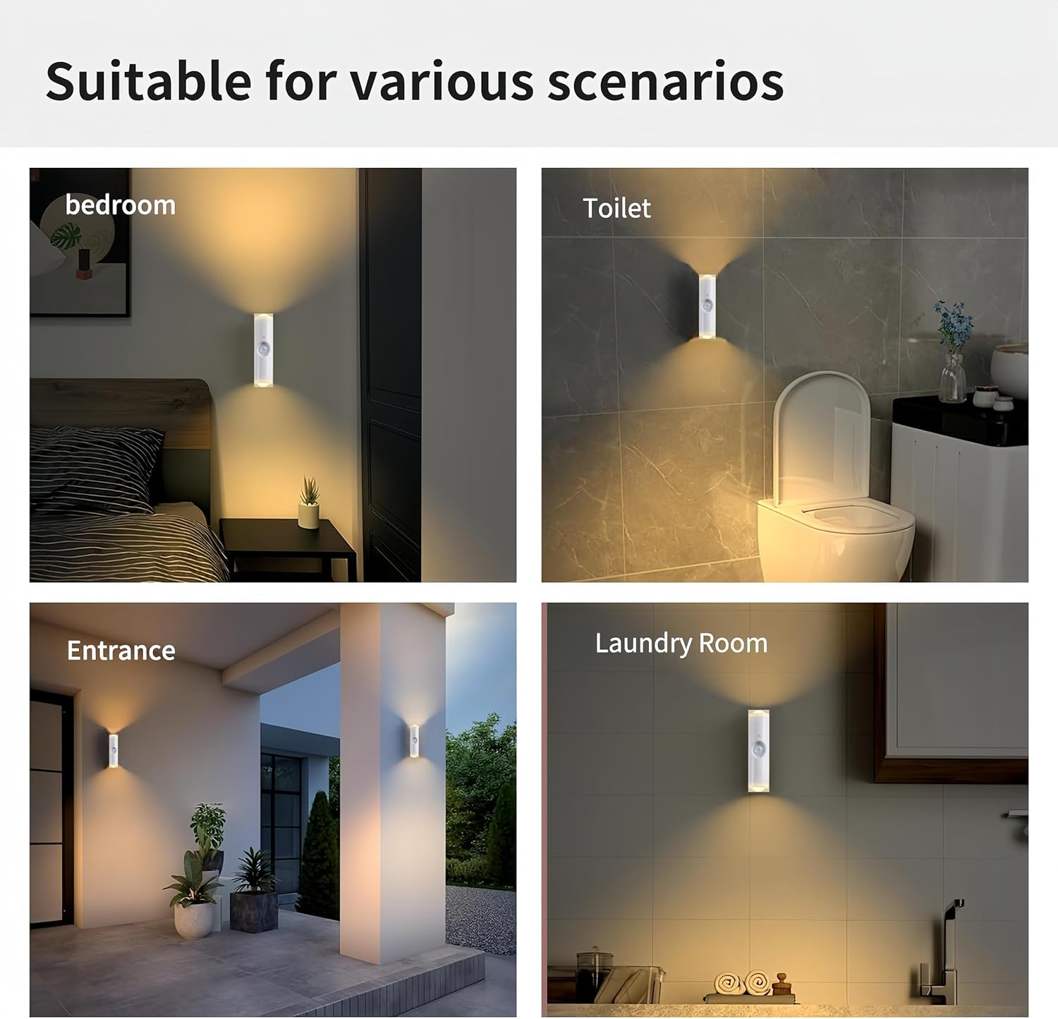 Dimmable Night Lights, Rotatable Rechargeable LED Night Light, Dusk to Dawn Sensor, Adjustable Brightness (Warm White-Cylindrical-2Pack) image number 2