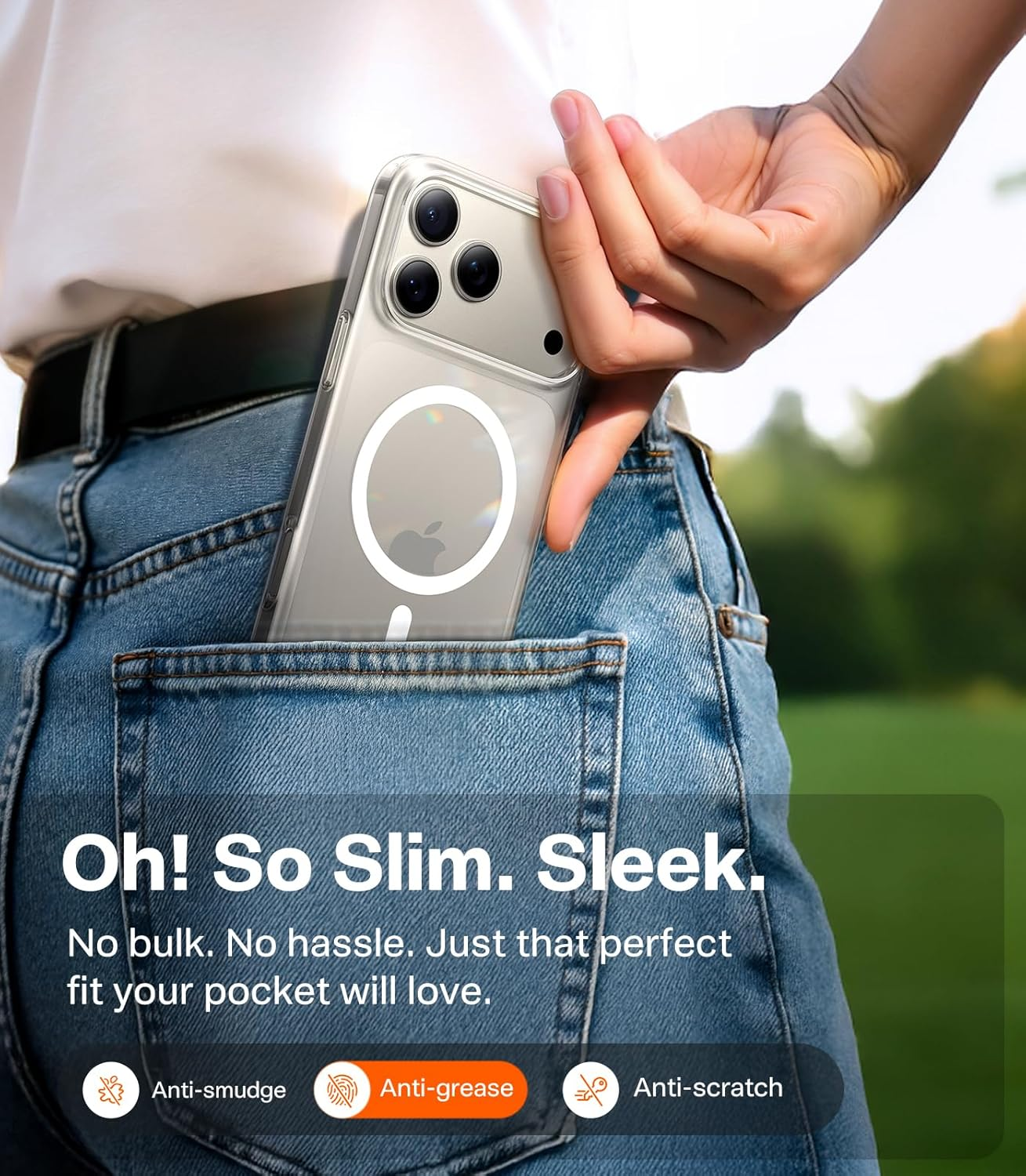 TORRAS Magnetic Slim-Fit for Iphone 17 Pro Max Case 6.9, Ultra-Thin 17 Pro Max Phone Clear Case Compatible with Magsafe, Light Anti-Scratch Matte Hard PC Bayer 6.9 Inch Originfit, Clear image number 4