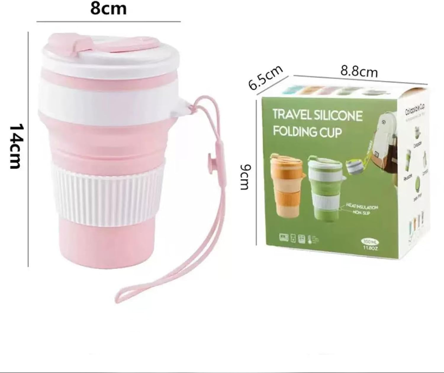HAOQYUYN Silicone Folding Coffee Cup, Water Cup, Juice Cup, Foldable and Portable, Suitable for Hiking, Camping, Office | Lightweight, Heat-Resistant, Easy to Clean, Outdoor and Travel Cups (Pink) image number 6