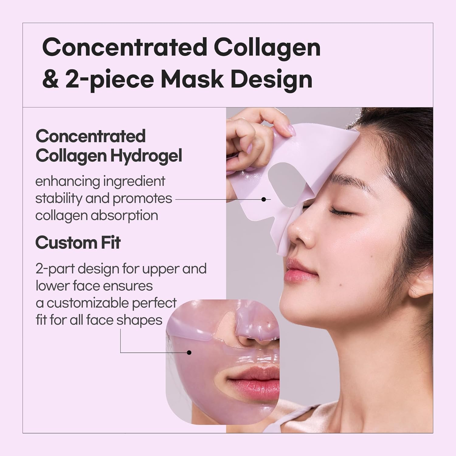 Luvum Slow Aging Phyto Collagen Gel Mask, Collagen, Overnight Hydrogel Mask, 4+1 Pack
