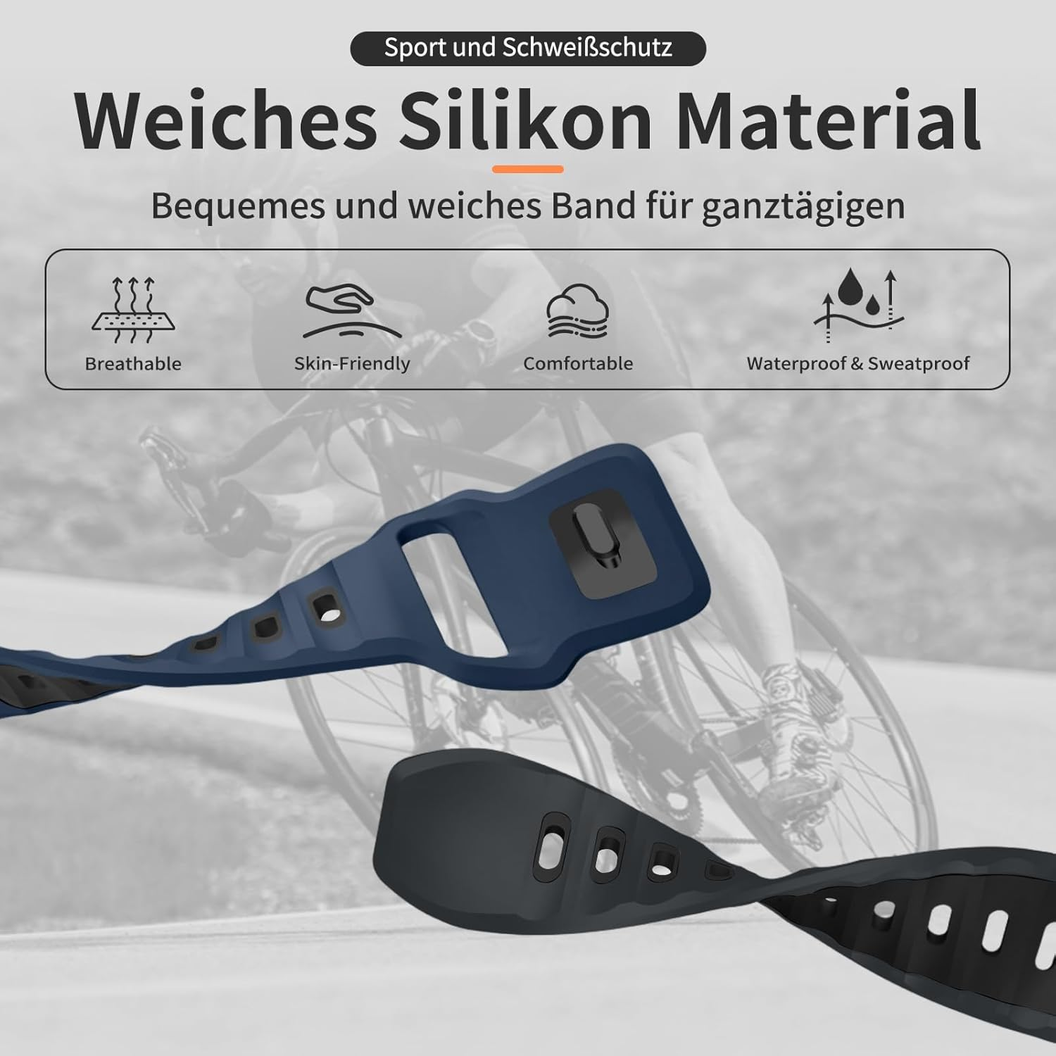 Chinbersky Silicone Marine Strap Compatible with Huawei Watch Fit 3/Fit4/Fit4 Pro Bracelet Men Women Durable Good Fit Waterproof Soft Sport Replacement Wristbands for Huawei Fit 3/4/4 Pro Bracelet - Black White image number 7