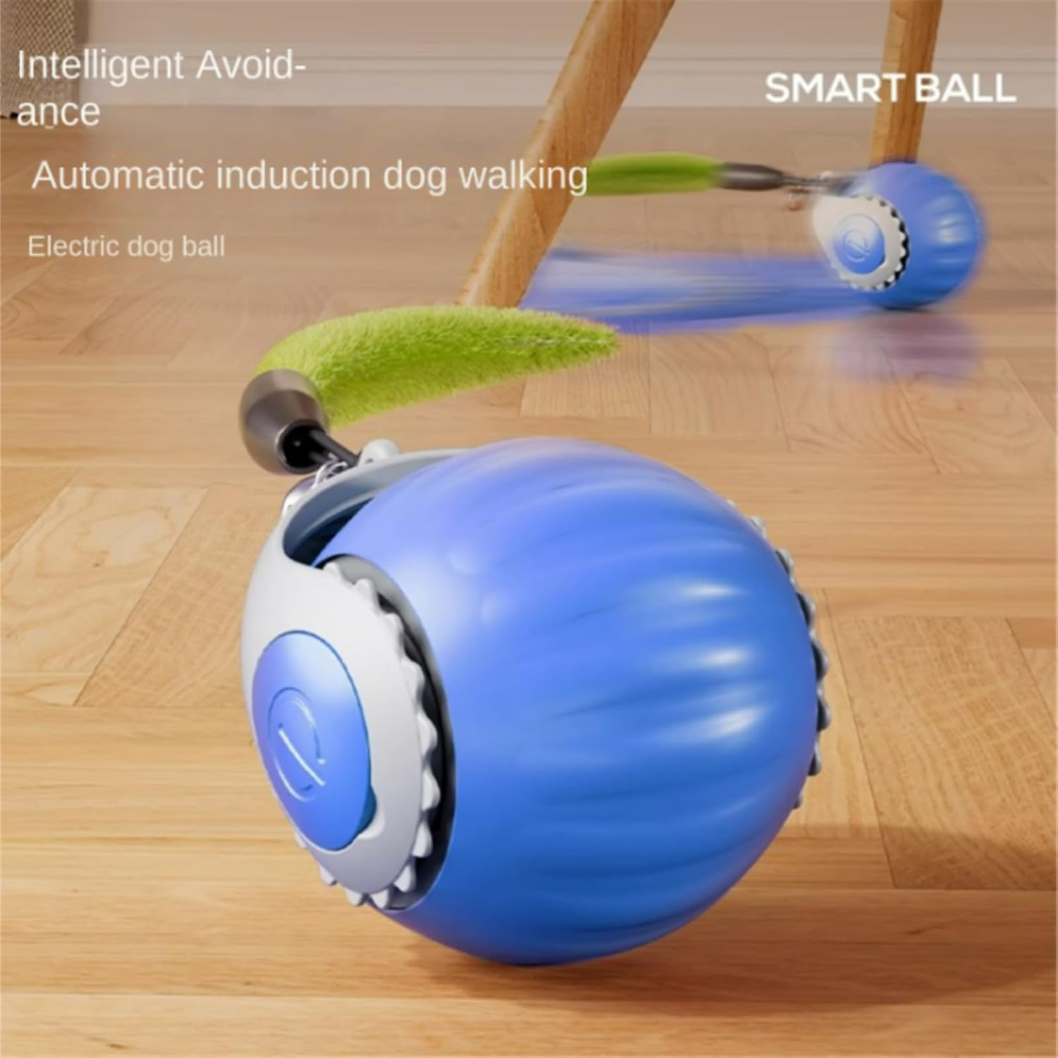 Xinyee Interactive Cat Ball Toy, Automatic Rolling for Indoor Pet Cat Ball Quiet Pet Toy Ball Automatic Moving Bouncing Ball Kitten Toy Rechargeable Silicone Premium Self Rotating Ball (Blue) image number 4