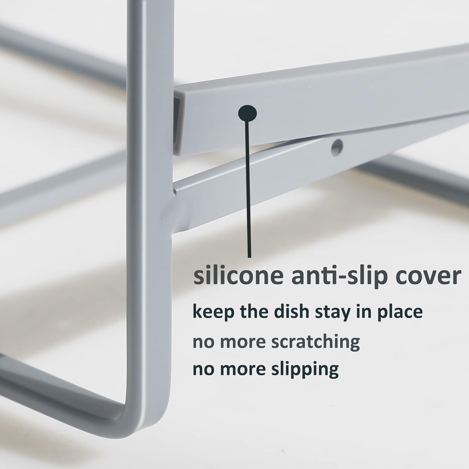 2PCS Plate Holders Organizer, Metal Dish Storage Dying Display Rack for Cabinet, Counter and Cupboard, Grey, Small image number 5