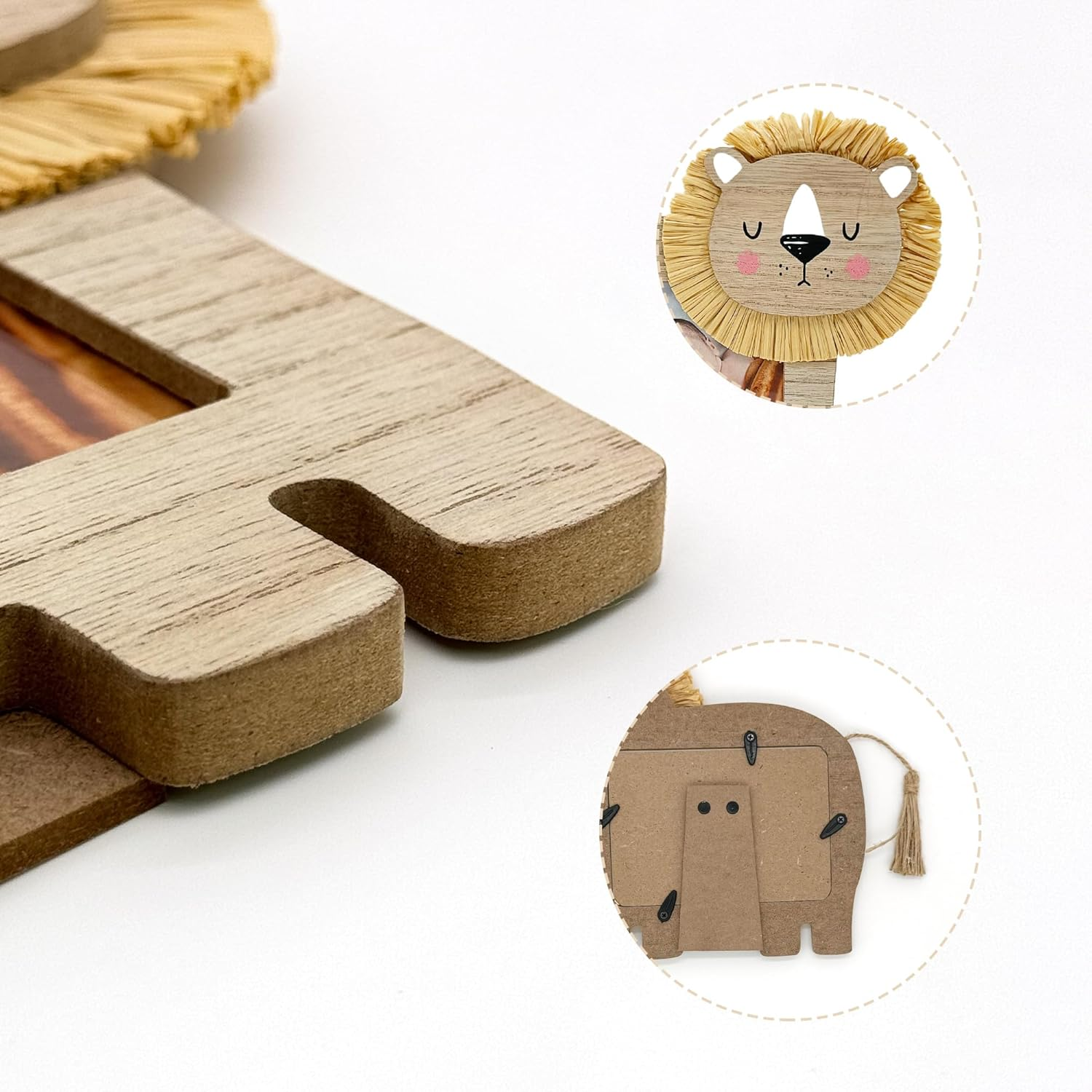 Ballarart CO Baby Photo Frame - Cute Lion Baby Picture Frame, Personalized Newborns Baby Shower Birthday Gift with 5X3.5" Picture Slot, Nursery Wall Decor