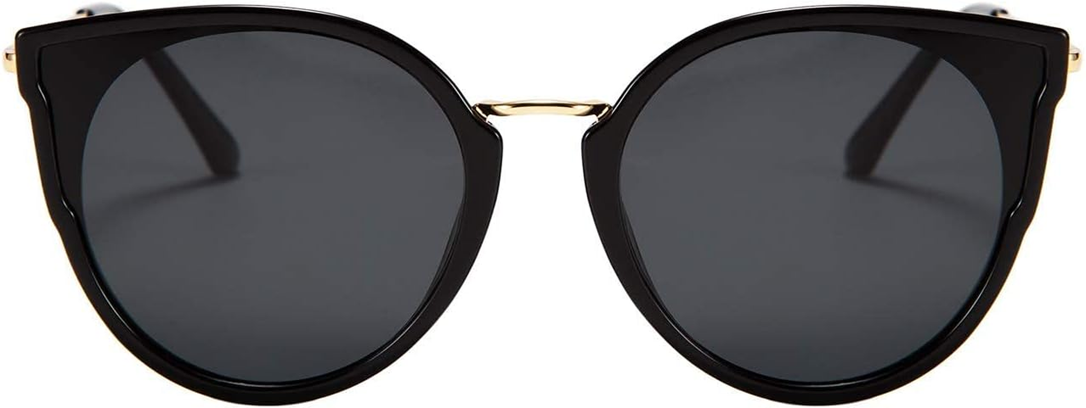 FEISEDY Vintage Polarized Cat Eye Sunglasses for Women Oversized round Sunglasses anti Glare B7000