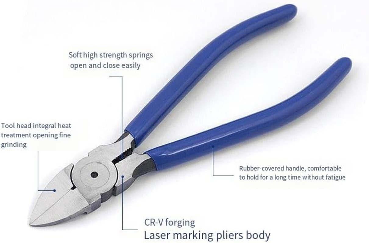 Wire Cutter,Side Cutters,Cutting Pliers,6 Inch Flush Cutters for Crafting Wire Snips Spring Loaded Dikes Wire Cutter for Jewelry Making,Crafts image number 1