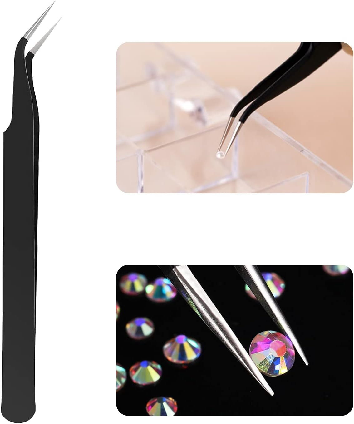 ANGNYA Nail Art Rhinestones Decorations Nail Stones for Nail Art Accessories and Clear Crystal Rhinestones with Pick up Tweezer and Rhinestone Picker Dotting Pen image number 2