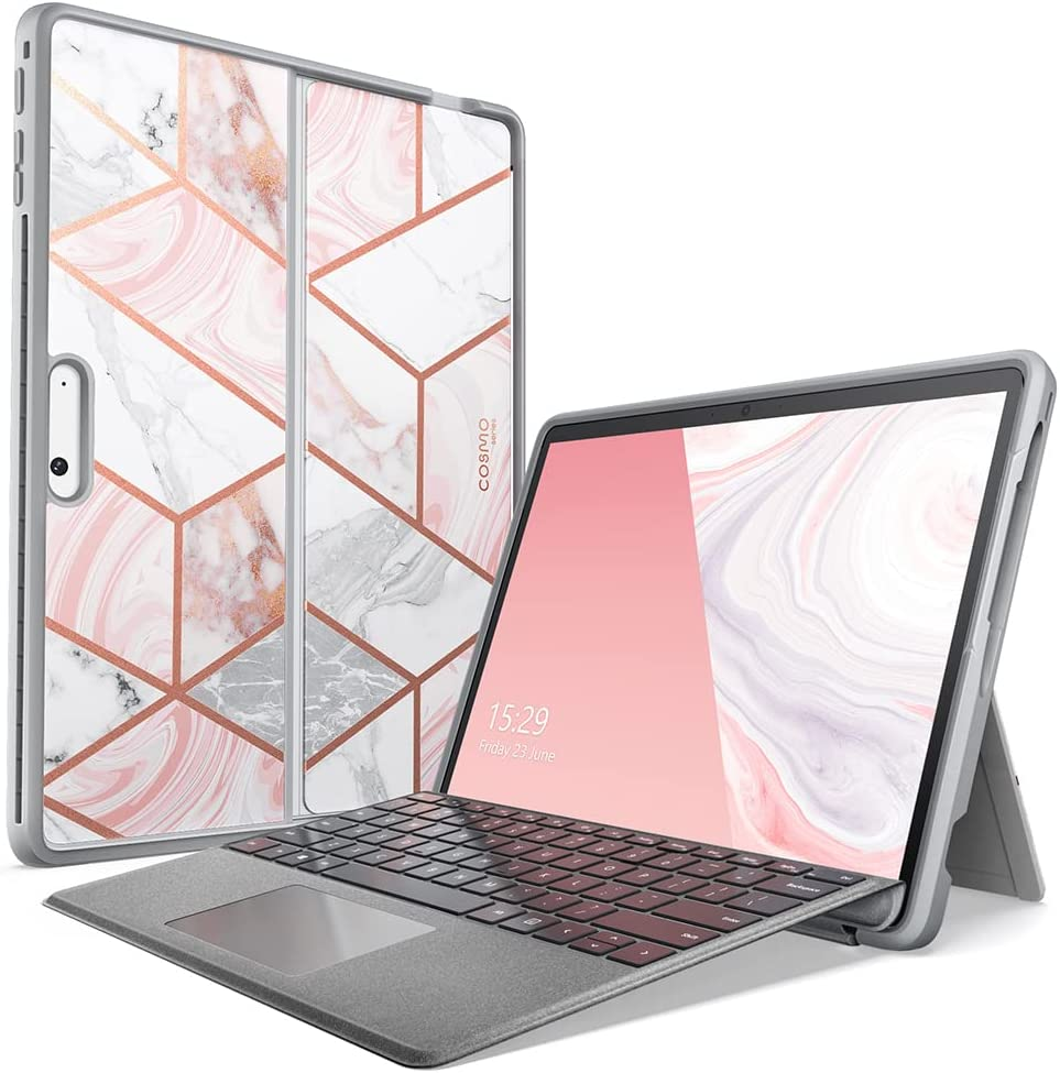I-Blason Cosmo Series for Microsoft Surface Pro 9 Case (2022 Release), Slim Stylish Protective Bumper Case Compatible with Type Cover Keyboard (Marble) image number 2