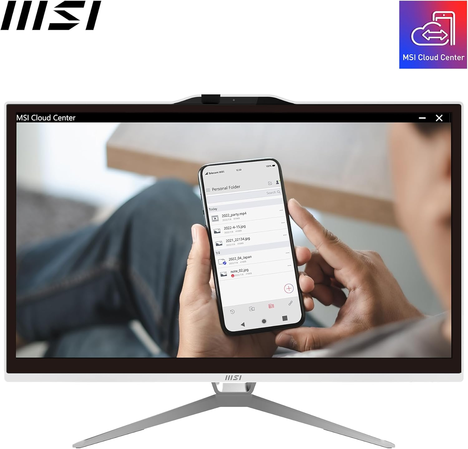 MSI PRO AP222T 13M-027AU 21.5" All in One Desktop, FHD, IPS, 10-Point Touch Screen, Intel Pentium G7400, 4GB RAM, 128GB M.2 SSD, WIFI5, Win11Pro, Webcam, Wired KBM, Black, 1 Year OS Warranty image number 3