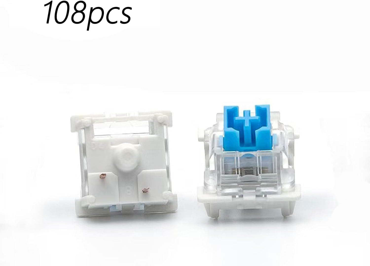 Mechanical Keyboard Switches - 108 Pcs Blue Clicky Switch Set, Hot-Swappable 3-Pin with Pins, Dustproof Keys for DIY & Custom Gaming Keyboard Builds image number 1