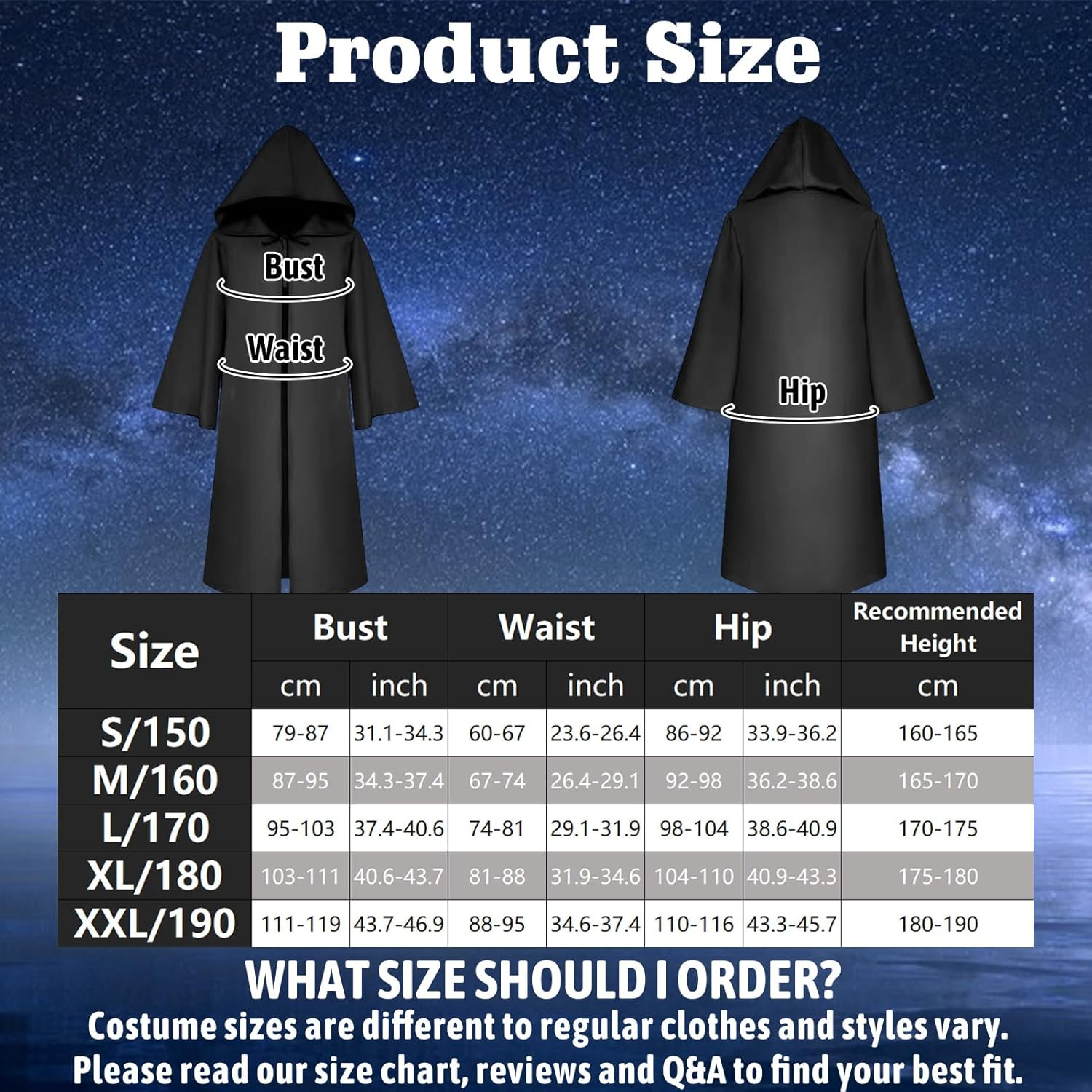 Hooded Cloak Robe Jedi Adult, Jedi Hooded Cape Costume Set with Accessories and Necklace Wizard Master Knight Robe Costume Cosplay for Halloween Masquerade Balls image number 5