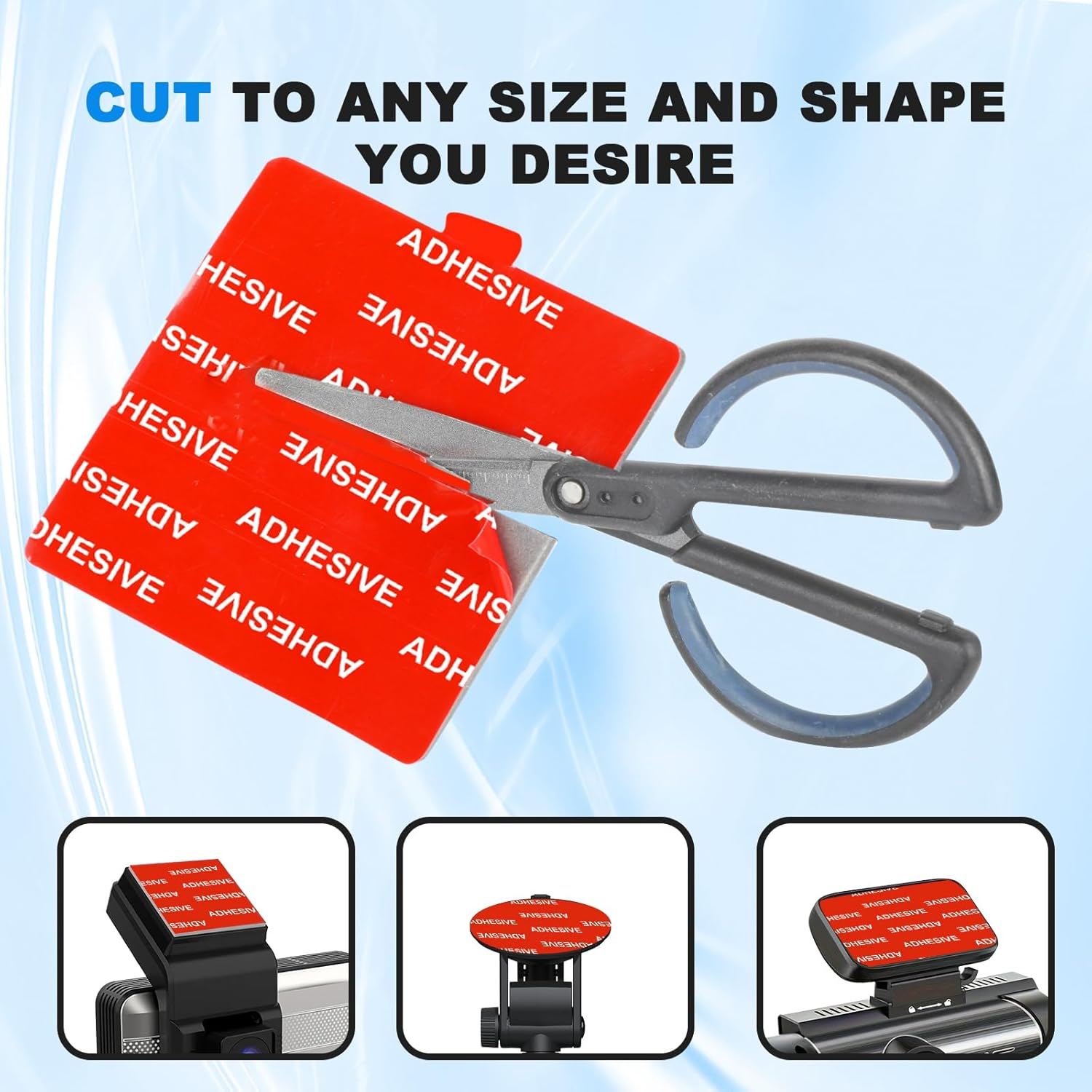 ILKCC Very High Bond Sticky Adhesive Pad for Dash Cam Windshield, 4Pcs 2.83" Square Heat-Resistant Double-Sided Replacement Sticker for Dashcam Car Mount, Glue Strip Tape for Suction Cup Phone Holder image number 3