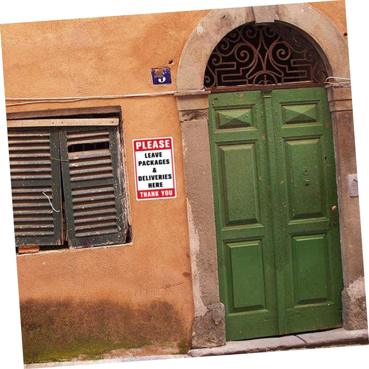 AUTSUPPL Please Leave Deliveries Here Sign Wall Adhesive Package Storage Sticker Practical Wall Decoration for Package Easy to Use PVC Sign for Deliveries and Packages image number 6