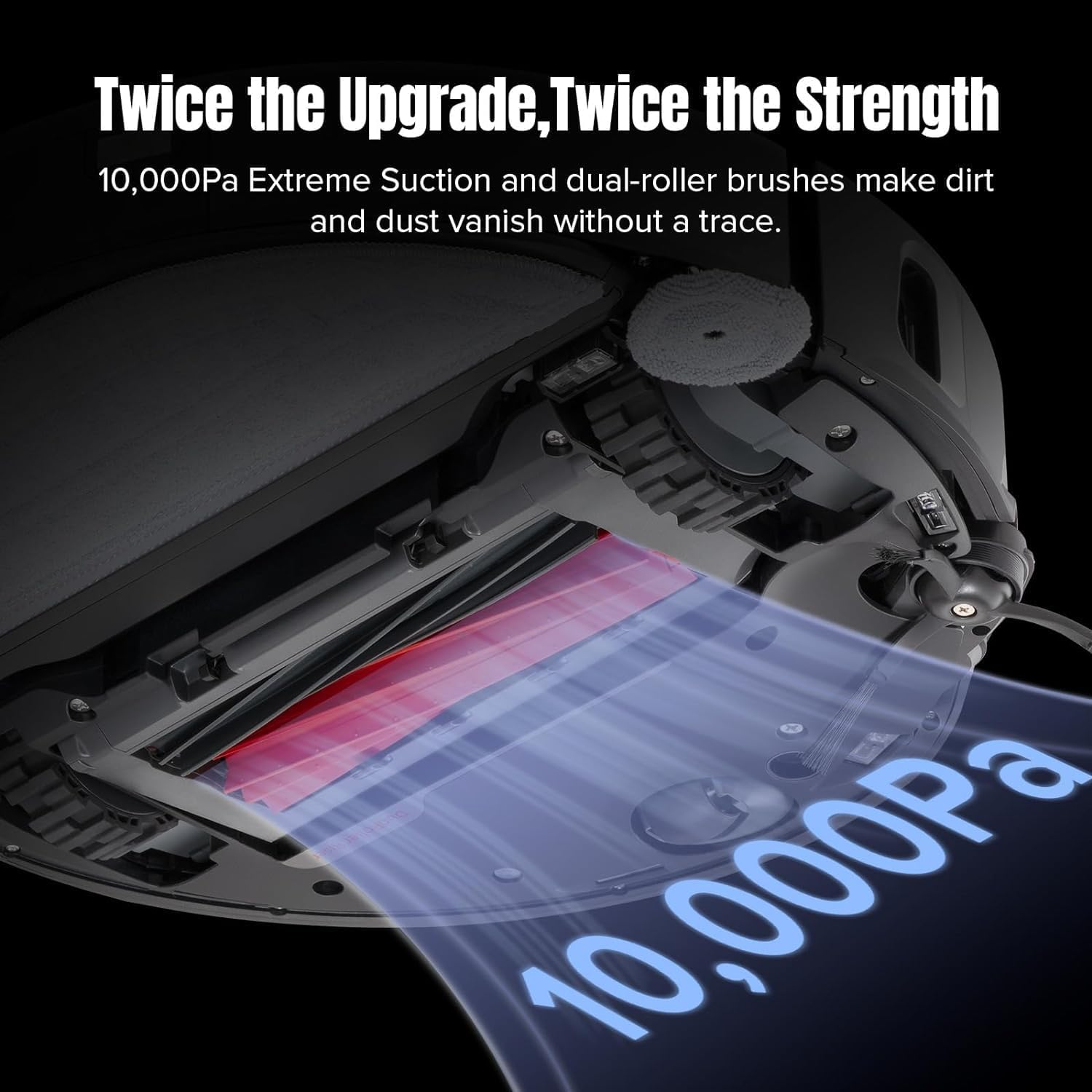 Roborock S8 Maxv Ultra Robot Vacuum and Mop, 10000Pa Suction, Auto Drying, Auto Mop Washing, Self Emptying, Self Refilling, Liftable Dual Brush & Sonic Mop, Video Call, Black【S7 Maxv Ultra Upgrade】 image number 4