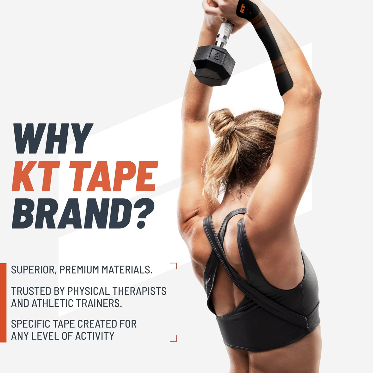 KT Tape, Pro Synthetic Kinesiology Athletic Tape, 10 Count, 10&rdquo; Precut Wide Strips image number 1