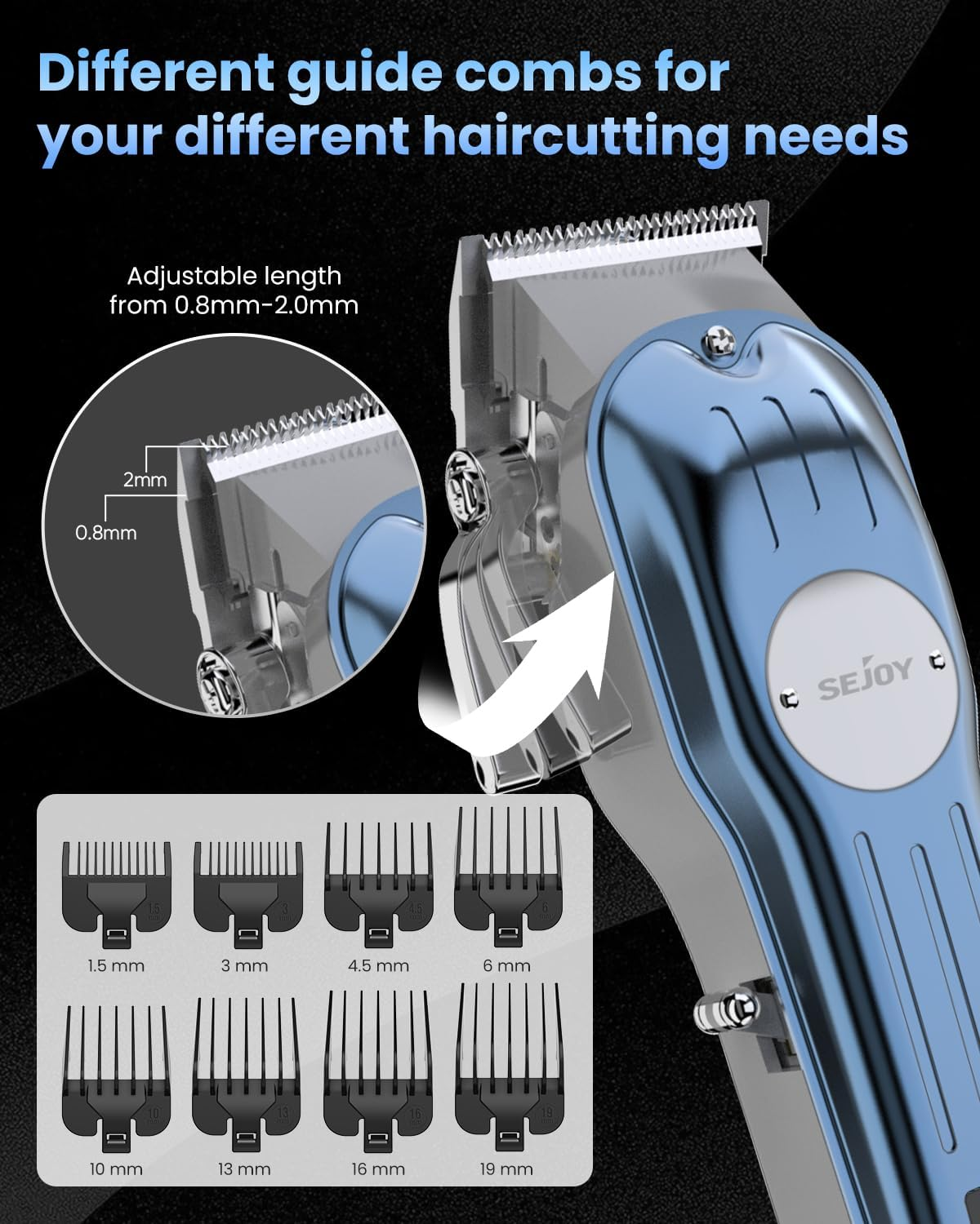 Professional Hair Clippers for Men Cordless Clippers and Trimmers Grooming Set Hair Clipper Hair Trimmer Barber Clippers Haircut Machine for Family image number 6