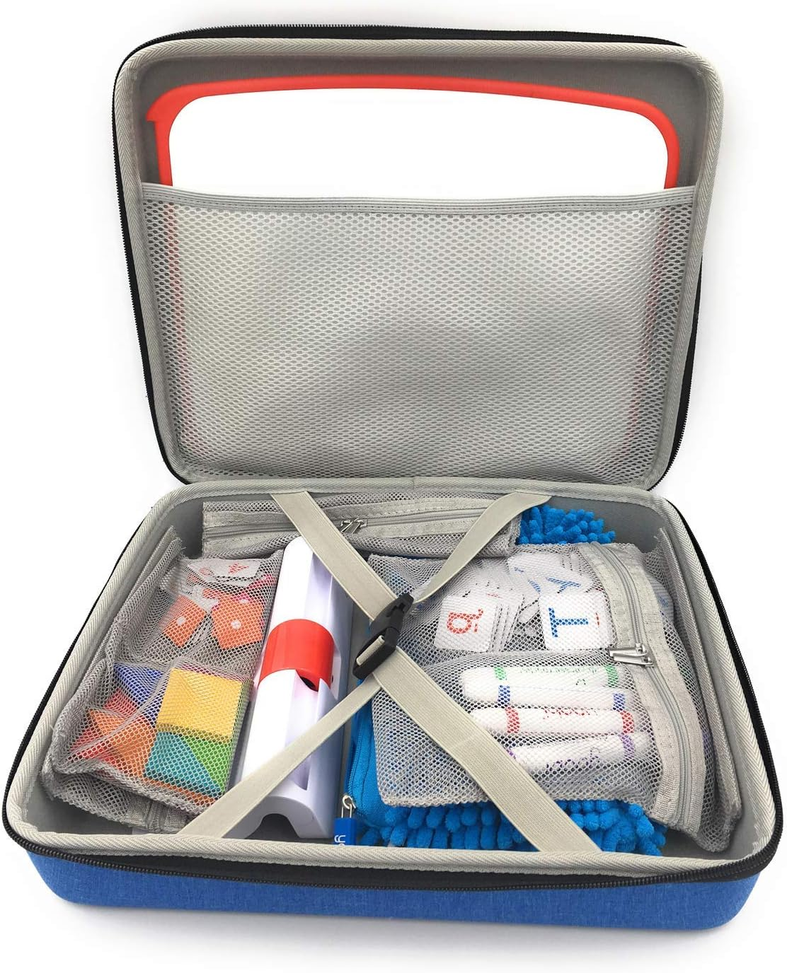 Xcivi Storage Organizer All-In-One Case for Osmo Genius Starter Kit Creative Set, Fits for Base/Starter/Numbers/Words/Tangram/Coding Awbie Game/Monster Pad/Drawing Kit (Blue) image number 1