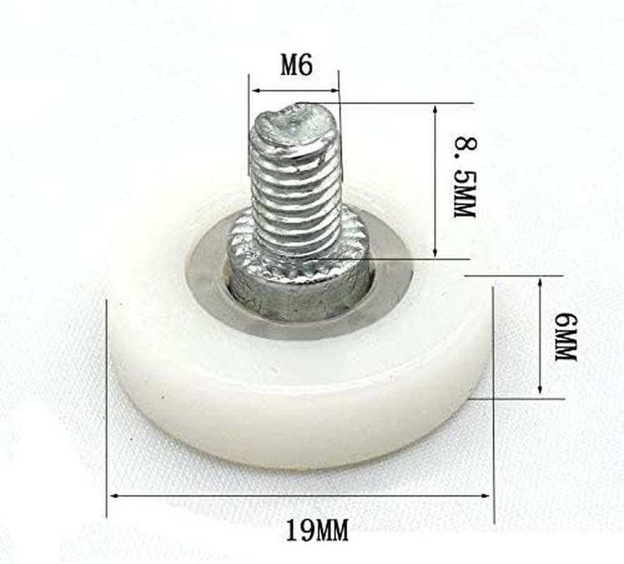 8Pcs Bearing Nylon Small Pulley Drawer - Plastic and Iron Sheet Cabinet Positioning Roller for File Cabinet (19Mm) image number 5