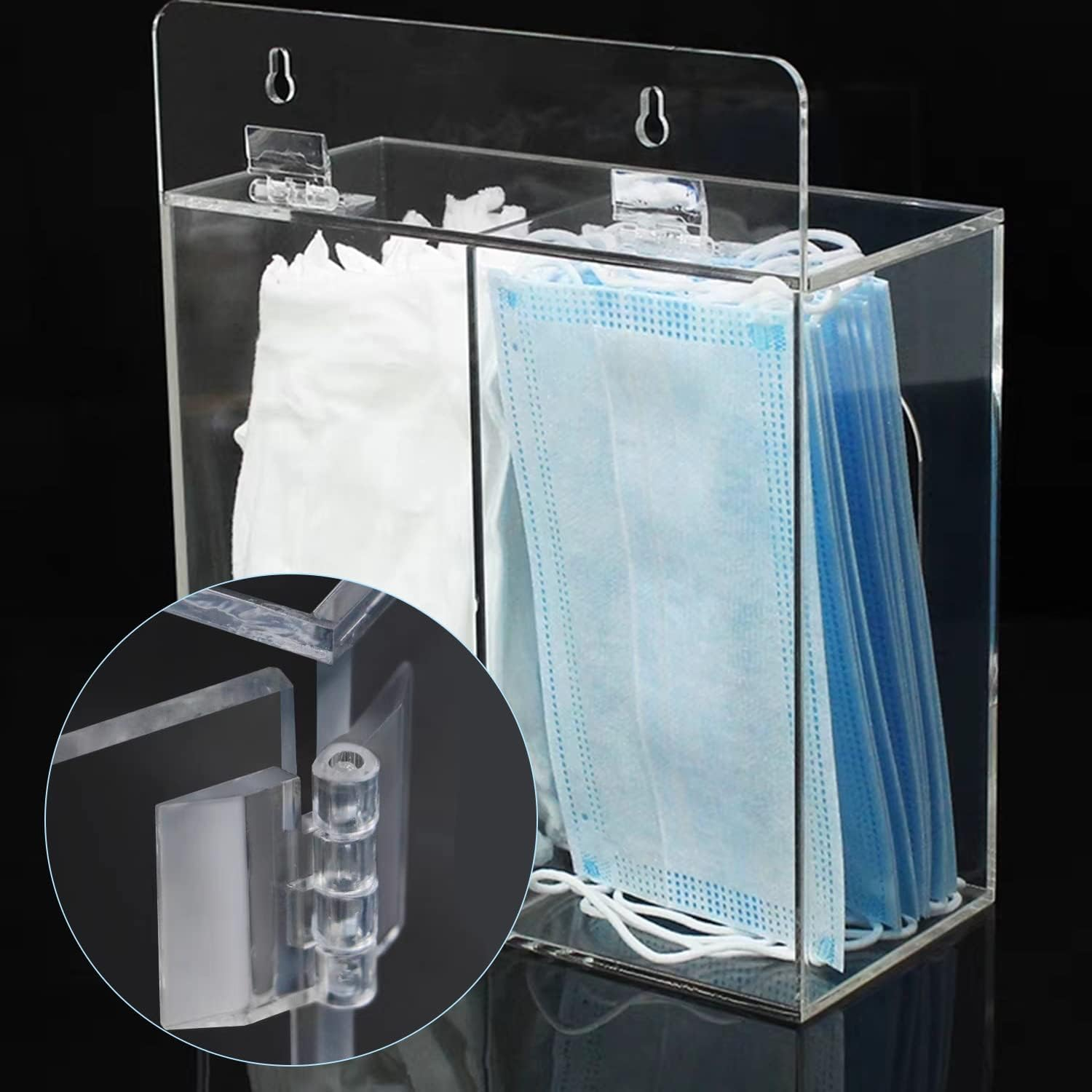 12 Pcs Acrylic Hinges Self Adhesive Clear Small Hinges Plastic Transparent Continuous Piano Hinge Folding Hinge Tools for Cabinet Drawer Furniture DIY Display Stand 35X25 Mm, SLIVERDEW539724_3 image number 2