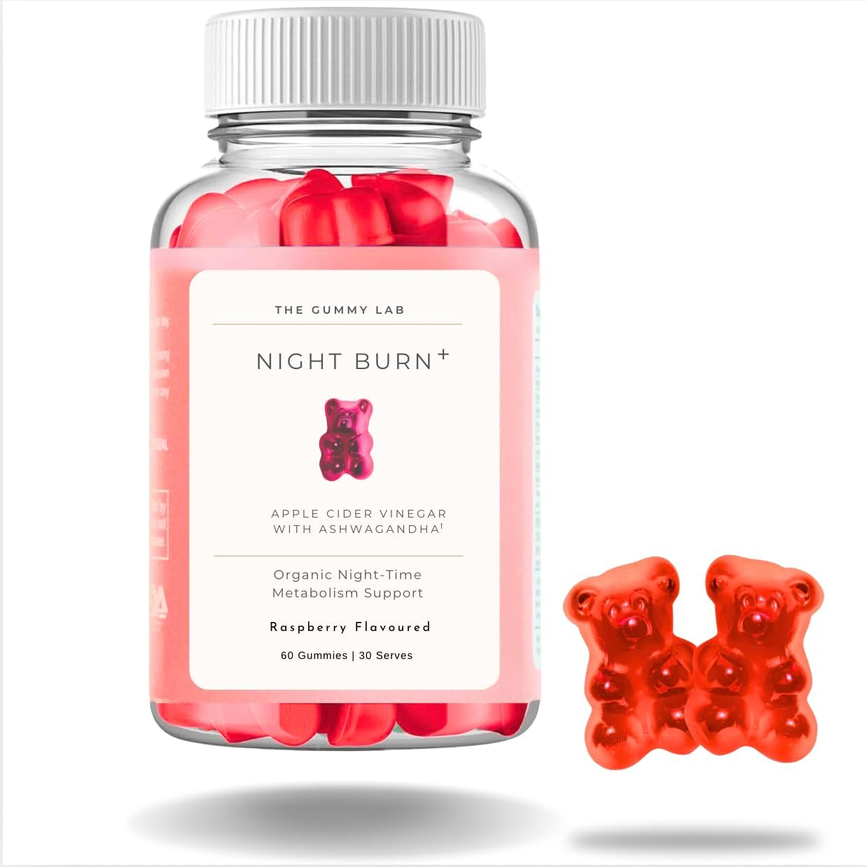 Sleep Support & Metabolism Gummies with Ashwagandha - ACV, B12, Folate - Supports Restful Sleep & Overnight Metabolism - Non-Gmo, Gluten-Free, 60 Count - Raspberry Flavor image number 4