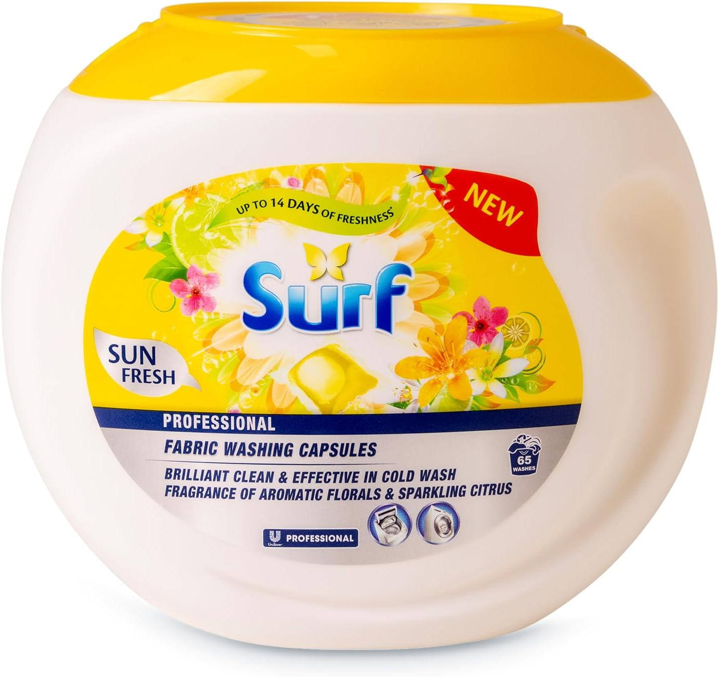 Surf Laundry Pods Pre-Measured Detergent Capsules for Top and Front Load Machines - Rapid Dissolve Stain Removal Long Lasting Fresh Fragrance 65 Count Tub - Rose image number 3