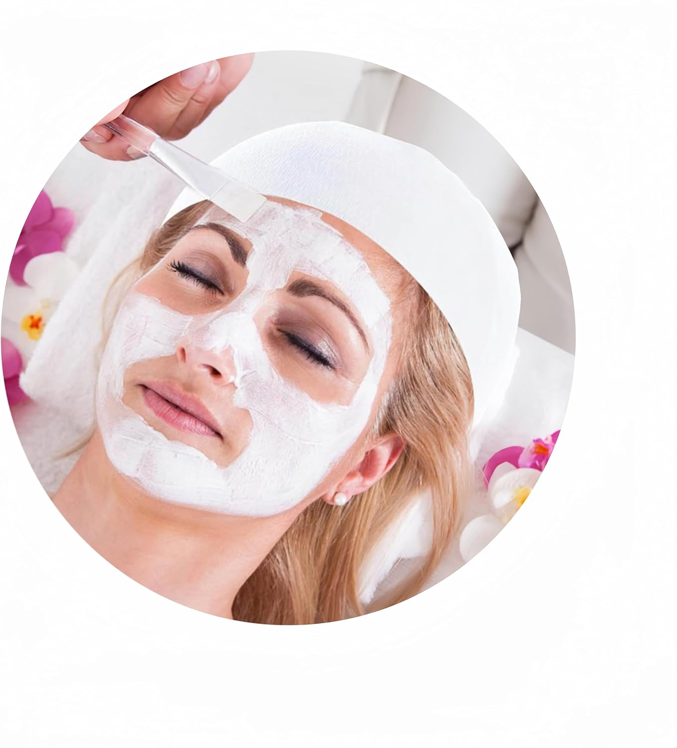 Acycoin2A 100PCS Disposable Stretchable Headband with Closure for Spa Facial Treatment Non-Woven Individually Wrapped Hair Wrap