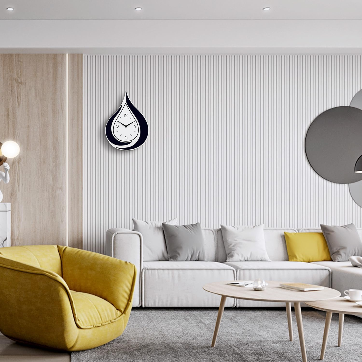 KSYOU Decorative Wall Clock for Living Room Decor, Modern Wall Clocks Battery Operated for Bedroom Kitchen Office Home, 16.5 Inch Big Silent Creative Wall Clock Non Ticking&hellip;