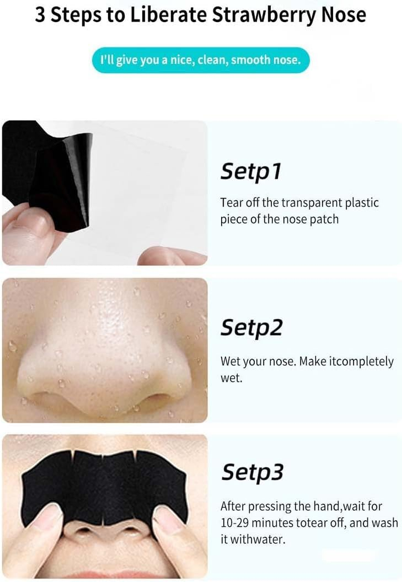 Vavilente Blackhead Remover,Nose Strips for Blackheads, Deep Cleansing Biore Pore Strips，Skin Care Tools,Blackhead Strip for Face Nose,Pore Scrubber with Natural Charcoal(10 Count) image number 3