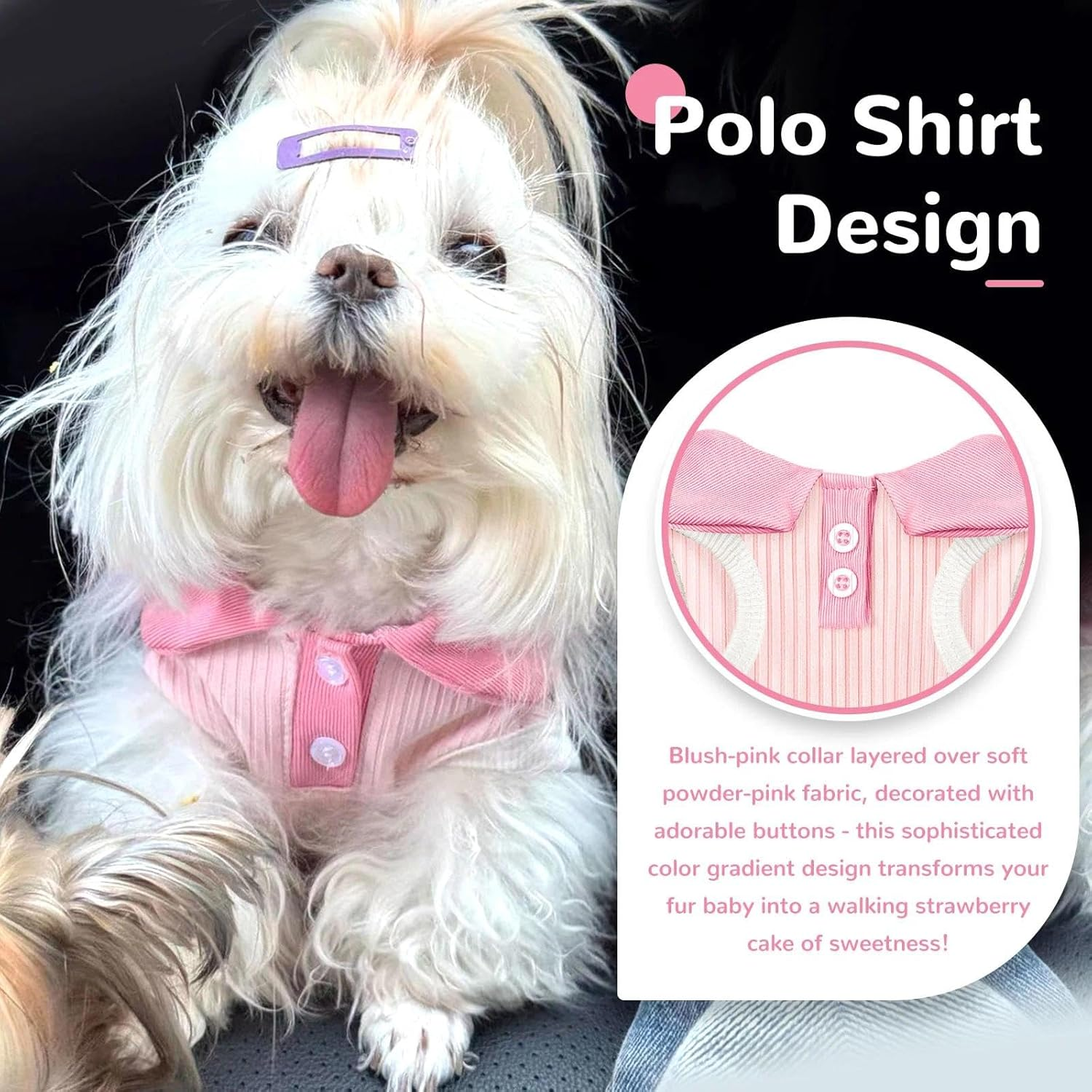 AXIIJGL Dog Tshirts for Small Dogs Polo Shirt Stretchy Dog T Shirt Breathable Dogs Cooling Vest Sweatshirts Girl Boy Puppy Dachshund French Bulldog Frenchie Chihuahua Pet Clothes image number 7