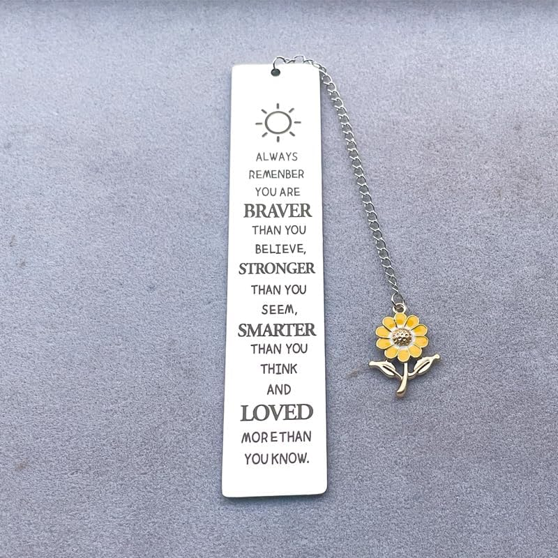 Inspirational Gifts Bookmarks for Girls Women Always Remember You Are Braver Bookmark for Daughter Coworker Book Reader Lovers Gifts for Bookworm Encouragement Gift for Niece image number 4