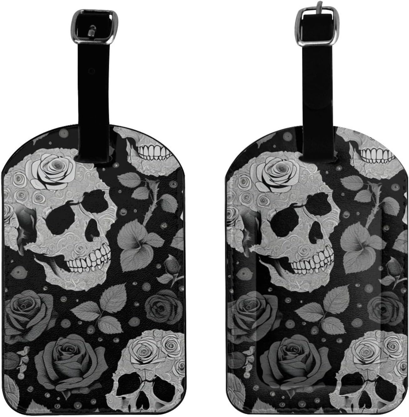 Skull Print Elegant Tag Stylish Tag Luggage Tag 4.3 X 2.76 Inch for Suitcases Travel Bags image number 5