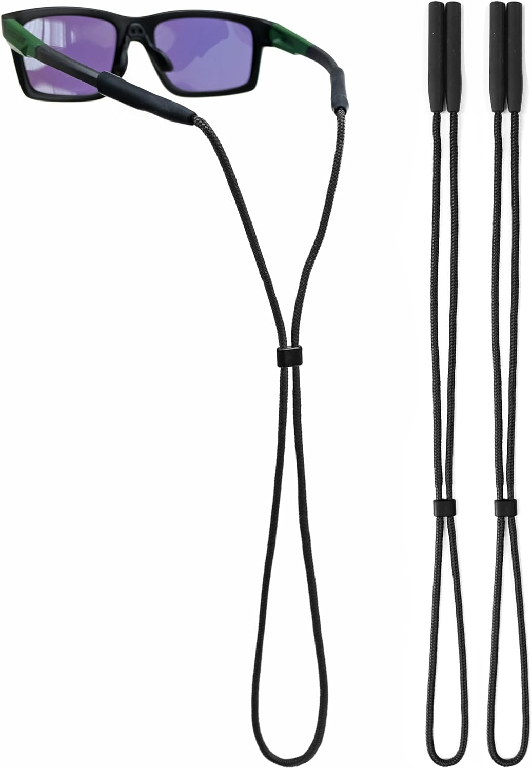 80Days Adjustable Eyeglass Strap: Nylon Retainer for Glasses and Sunglasses with Silicone Grips, Secure Fit