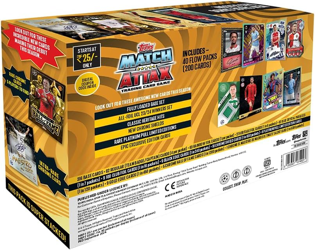 Topps UEFA Champions League Match Attax 24/25 Trading and Collectible Card Game (Flow Pack of 40) image number 2