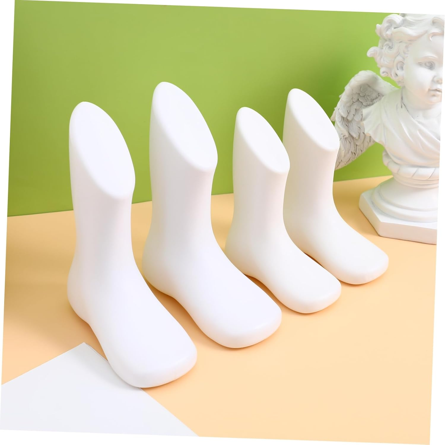 Iplusmile 4Pcs Baby Foot Mannequin Displaying Foot Models Plastic Toddler Shoe Mannequin Store Accessory for Retail Shoe Display White and Skin Tone 11.5Cm 14Cm image number 2