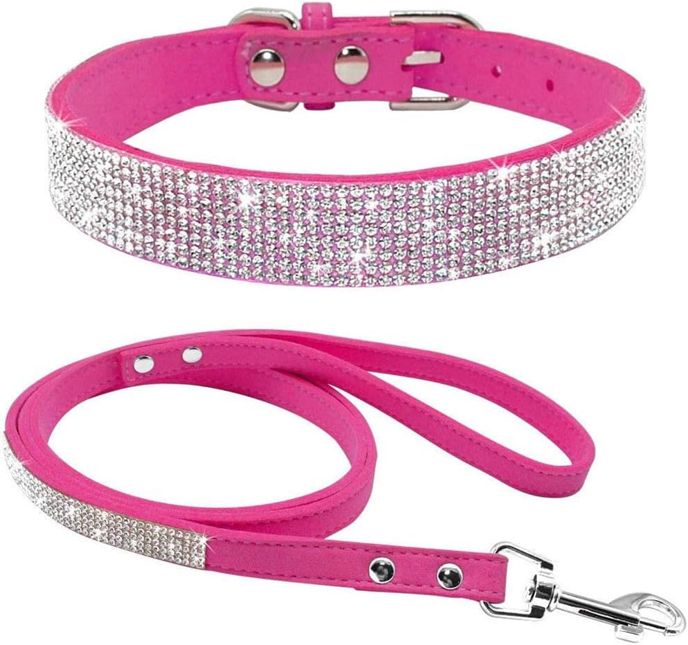 ETOPARS Dog Collar and Lead with Rhinestones, Crystal Diamond Cat Dog Collar Lead Set, Dog Collar Harness, Dog Rhinestone Collar image number 6