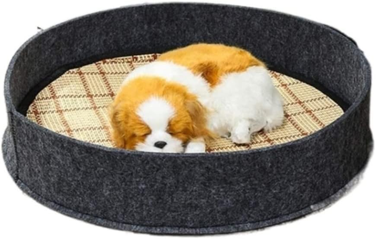 Dog Bed Cat House Pet House Pet Bed Cooling Calming Pad Bed Felt Pet Bed Summer Sleeping Dog Cat Bed Kennel for Dogs Cats Dog House Cat Bed Pet Nest (Color : Dark Gray, Size : 40 * 40 * 8CM)