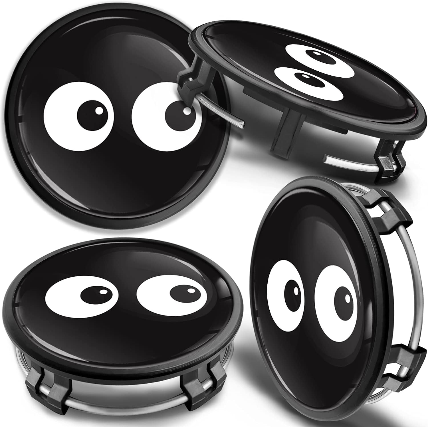 Skinoeu Set of 4 X 75Mm Wheel Center Caps Compatible with Mercedes Benz B66470207 / B66470200 CM Black Eyes CM 45 image number 1