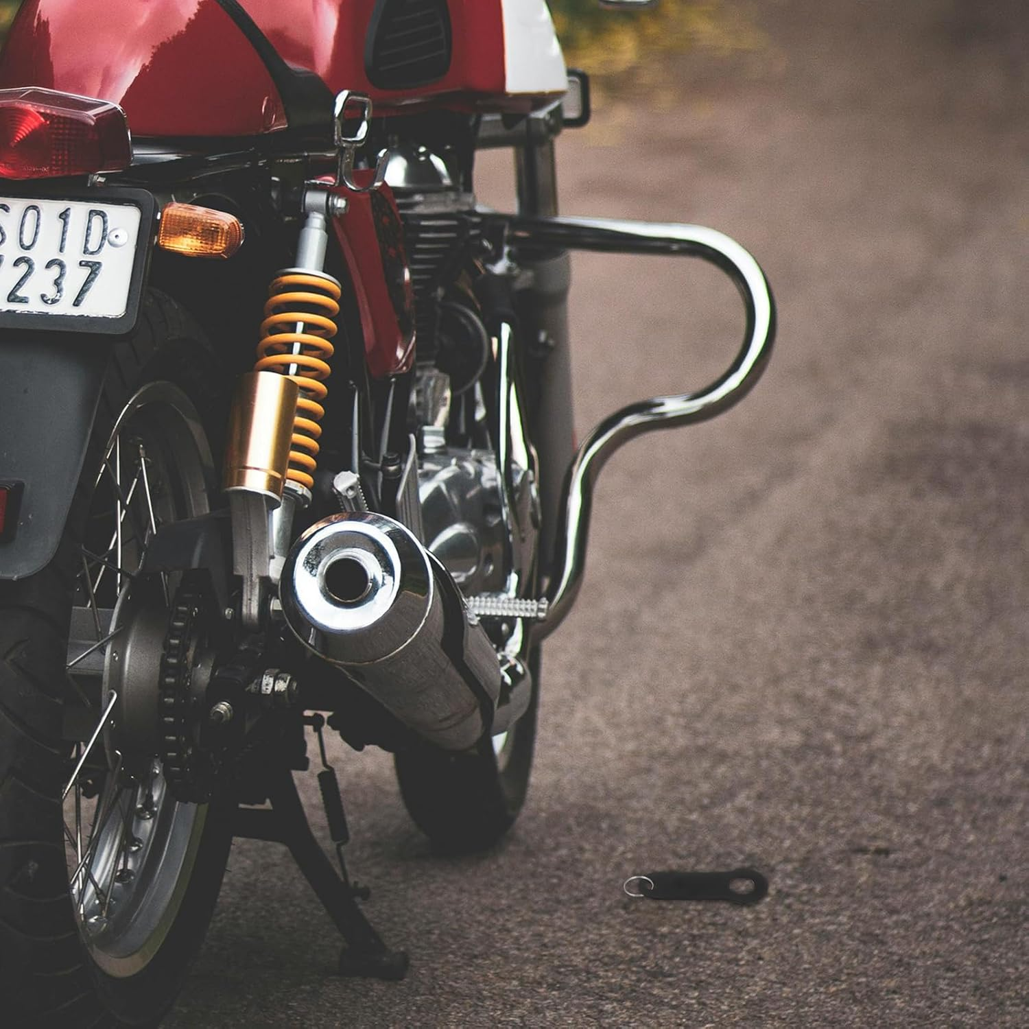 Gatuida Stainless Steel Motorcycle Bell Accessories with Split Ring Keyring Brushed Polished Finish 2.4 Inch Guardian Luck Riding Bell for Safe Motorcycle Riding image number 6