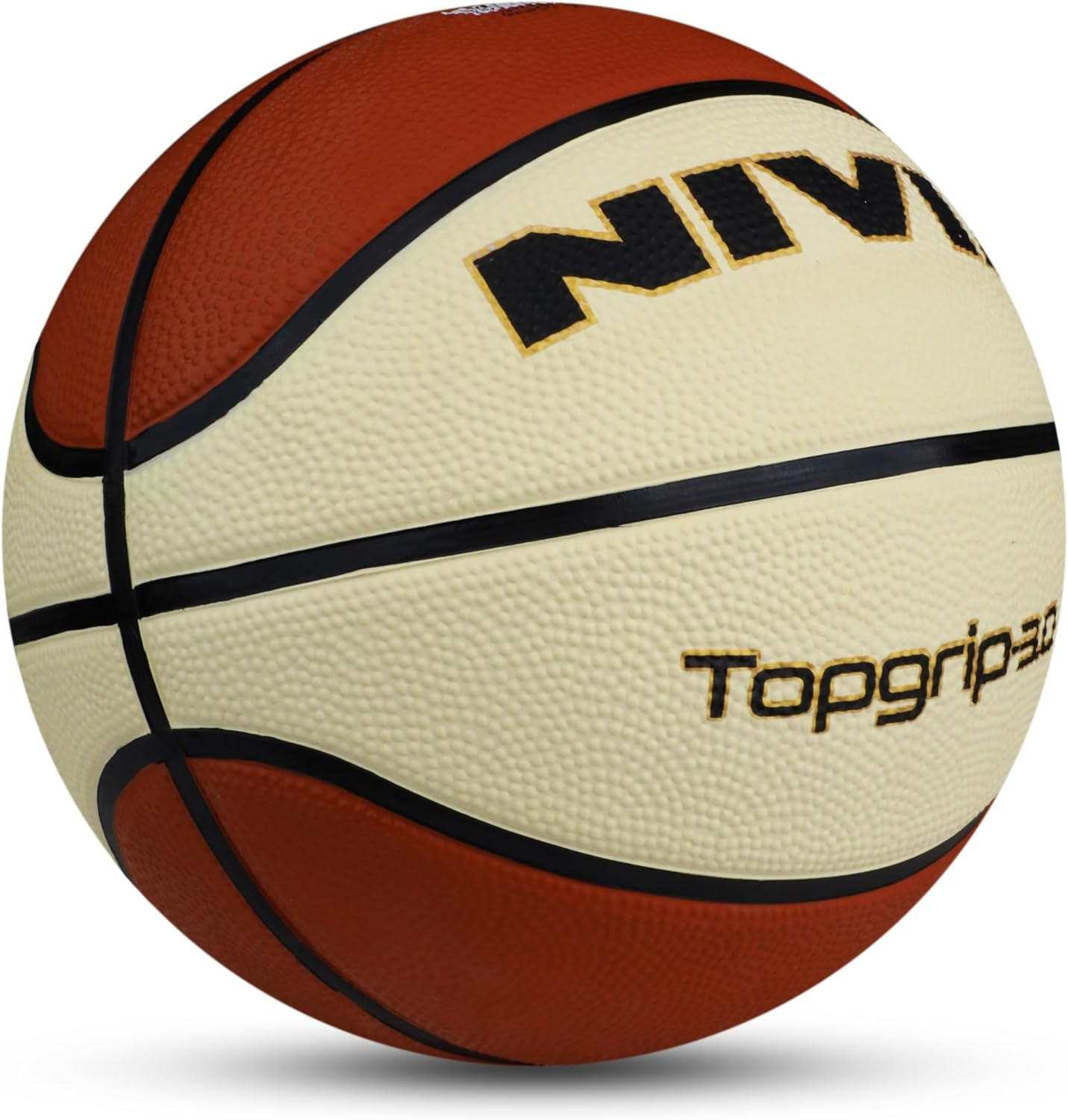 Nivia Top Grip Basketball | Color: Brown | Size: 5 | Rubberized Moulded | for Adults | Panels 8 | Machine Stitched | Suitable for Hard Surface, Wooden Flooring, Indoor Synthetic Surface image number 2