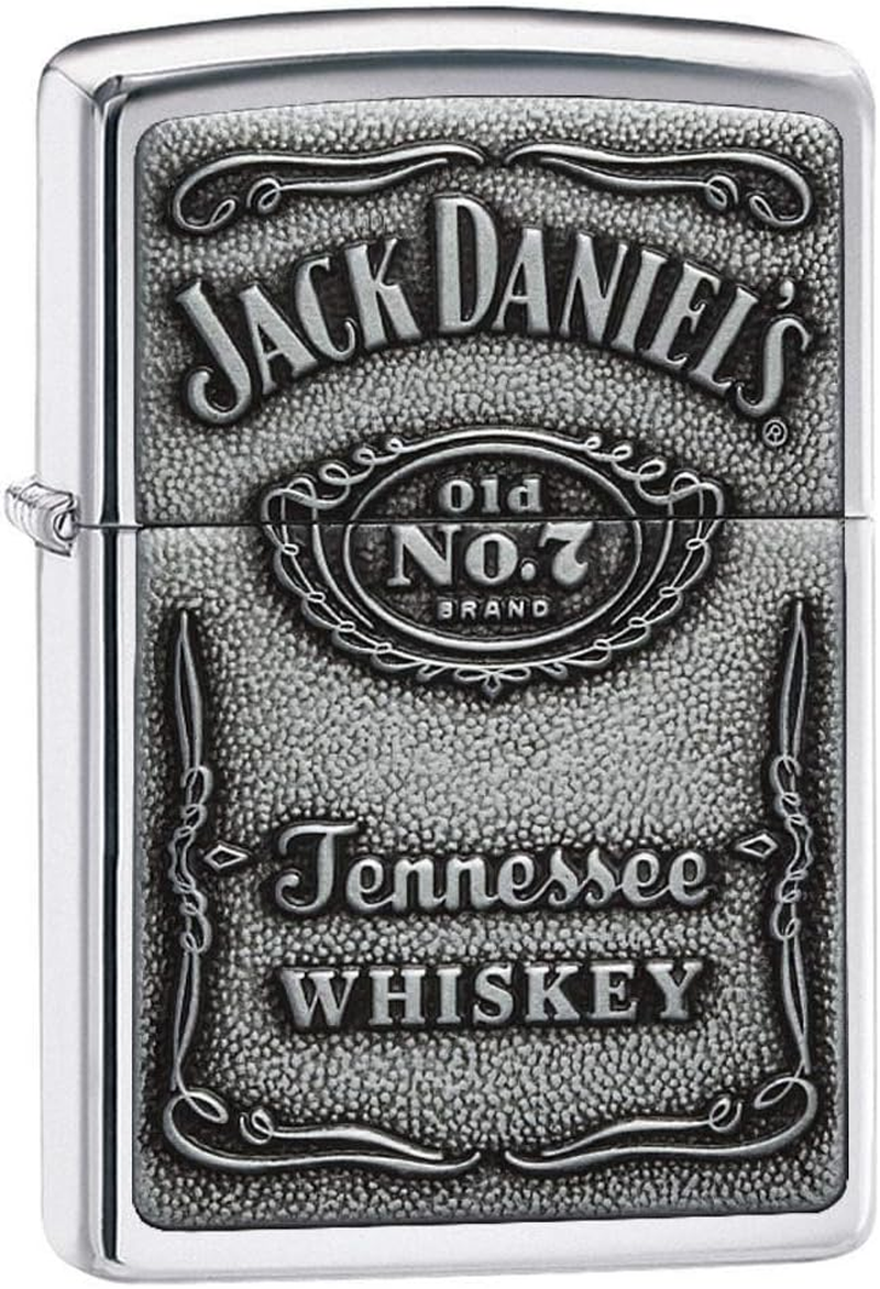 ZIPPO JACK DANIEL LABEL-PEWTER EMBLEM HIGH POLISHED CHROME LIGHTER image number 5