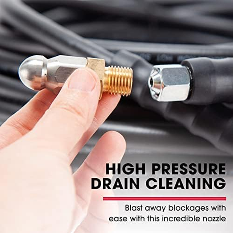 JET-USA Pressure Washer Hose Drain Cleaner Nozzle 20M Extension Hose with Accesory Pack image number 3