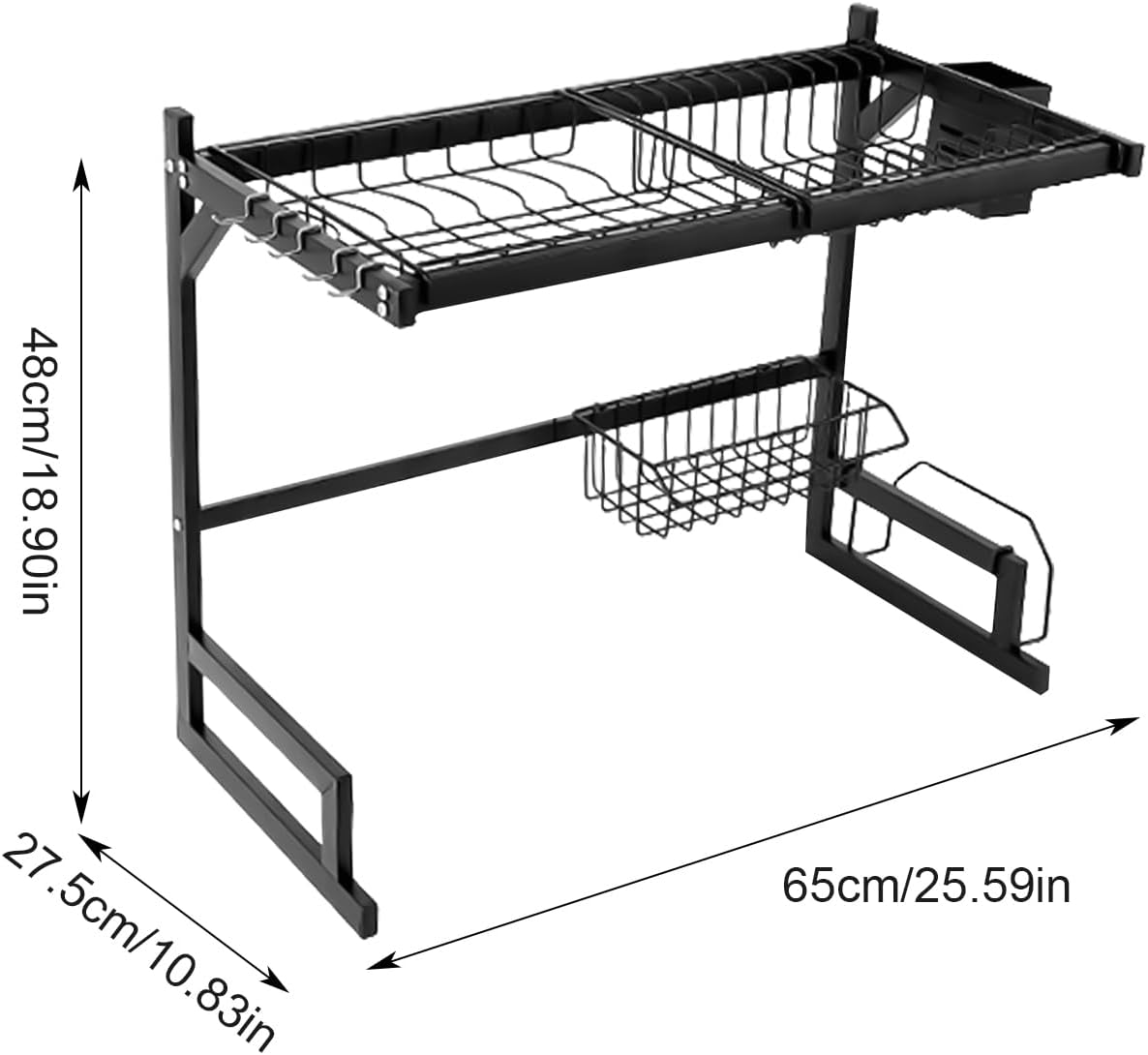 Rack Kitchen Organizer - Rotating Drainer Board, Kitchen Storage Organisation | Waterproof and Rust-Resistant Organizer Rack, Multifunctional Storage Organizer Shelf for Cutlery with Chopstick Holder image number 1