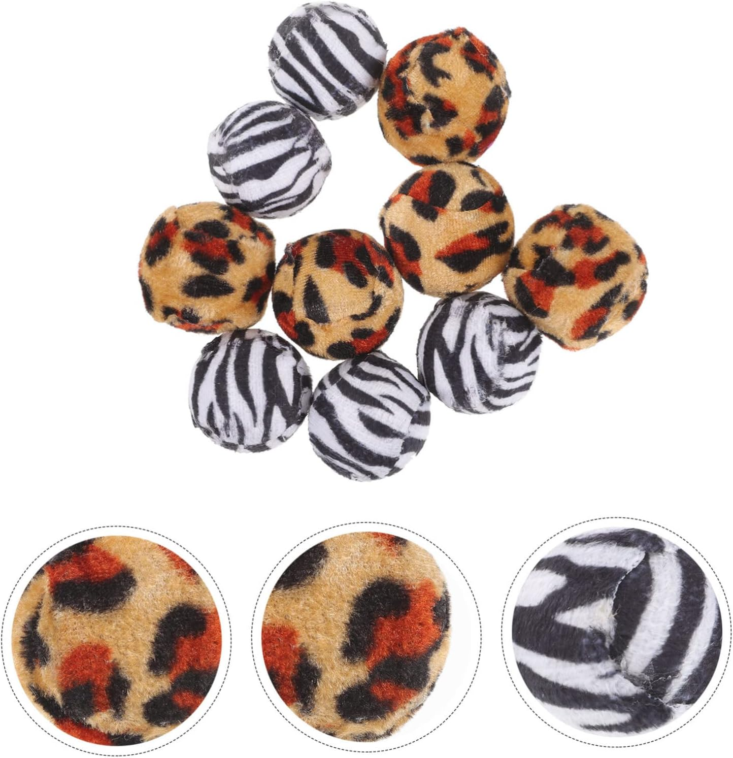 Ipetboom 10Pcs Leopard Print Cat Ball Interactive Kitten Toys Cat Balls for Indoor Pet Toys Random Color image number 4
