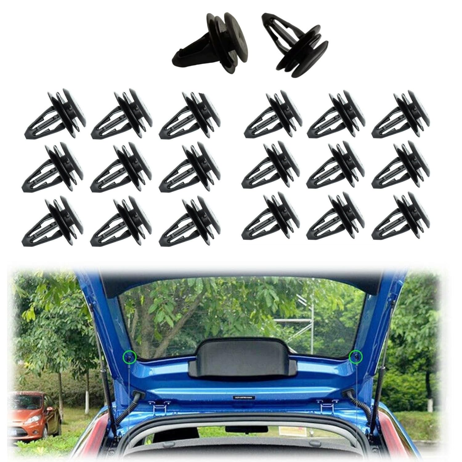 MEZOKUCEL 20Pcs Car Rear Boot Parcel Shelf Clips 10116060 Compatible with MG ZS 2017-2021 Compatible with MG 3 2018-2021 Car String Cord Clips Retainer Fasteners