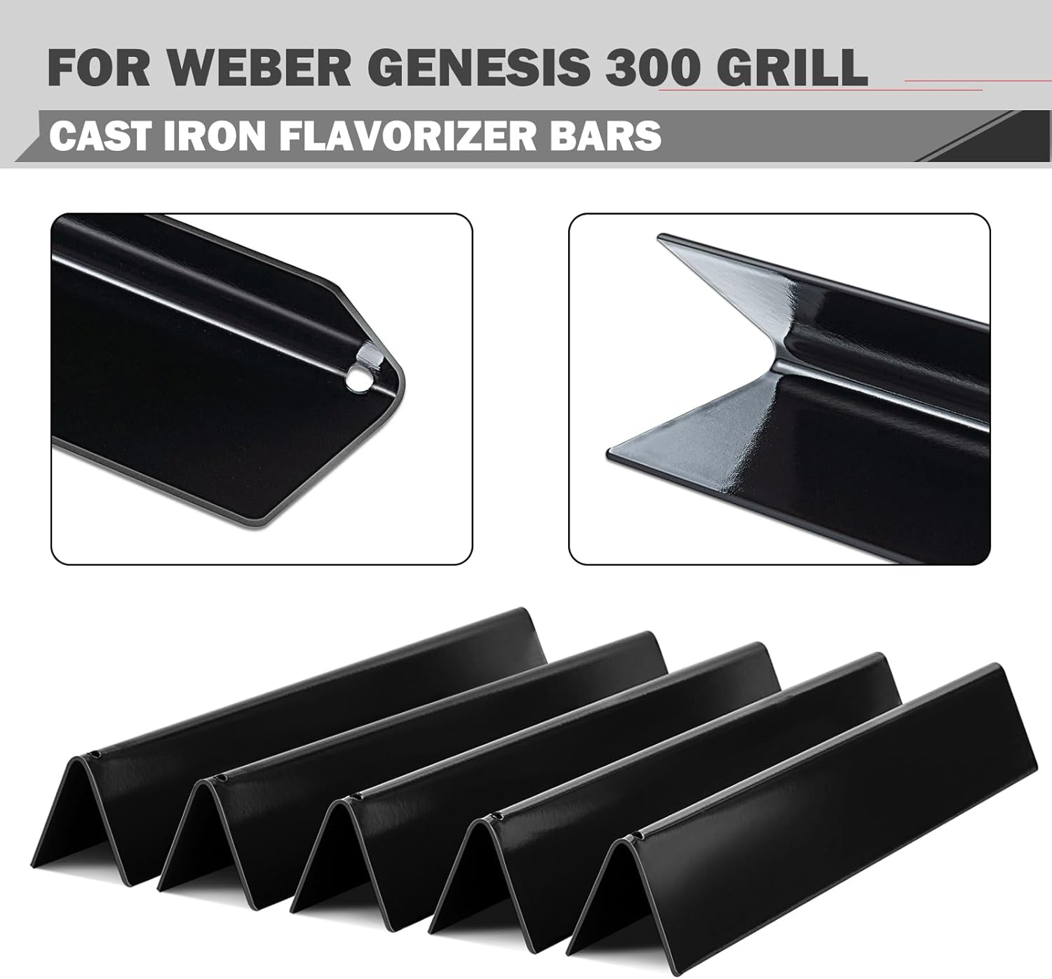 Genesis E310 Grill Replacement Parts Flavorizer Bars Heat Deflector for Weber Genesis E330 S330 S310 Grill Replacement Parts Weber Genesis 300 Series Grill Parts 7620 7621 65505 62756 Heat Deflector image number 3